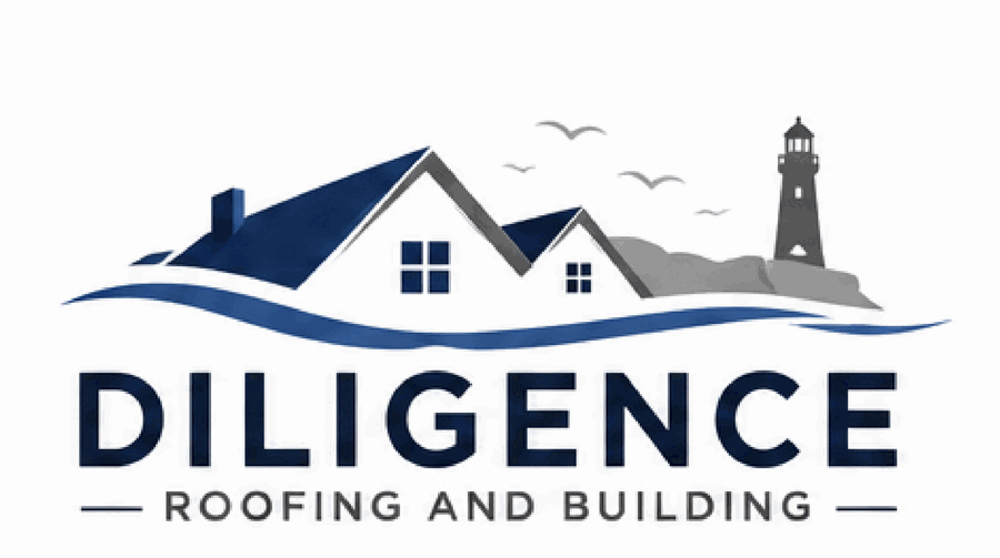 Diligence Roofing and Building — rooftops and a lighthouse above Morecambe Bay
